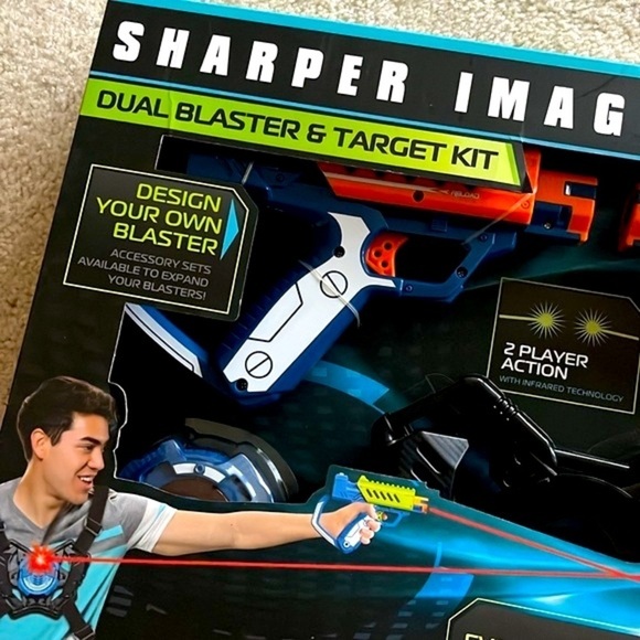Brand New Sharper Image Laser Tag Dual Blaster Target Kit Chest Plate Action Toy - Picture 3 of 16